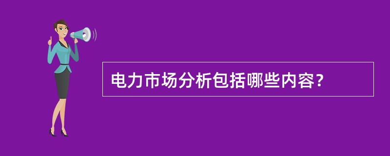 电力市场分析包括哪些内容？