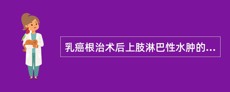 乳癌根治术后上肢淋巴性水肿的康复，属于压力疗法的是（）