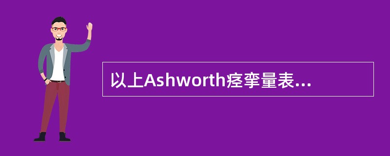 以上Ashworth痉挛量表的分级标准中，如果患者的"肌张力重度增高，被动活动患