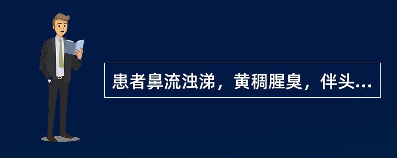 患者鼻流浊涕，黄稠腥臭，伴头痛头晕，口苦咽干，舌红苔黄，脉弦数。治疗应以（）