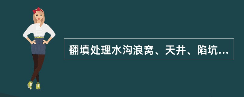 翻填处理水沟浪窝、天井、陷坑时，不包括（）。