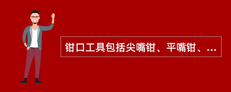 钳口工具包括尖嘴钳、平嘴钳、镊子等。