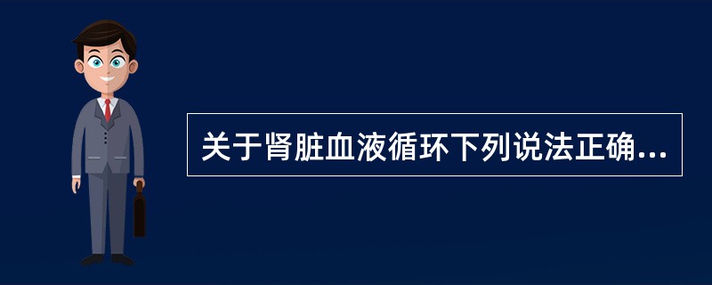 关于肾脏血液循环下列说法正确的是：（）