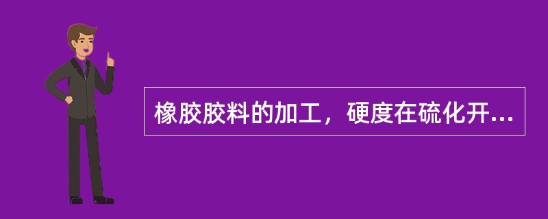 橡胶胶料的加工，硬度在硫化开始后即迅速（），在正硫化点时基本达到（），（）硫化时