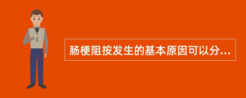 肠梗阻按发生的基本原因可以分为_______、________和_______；