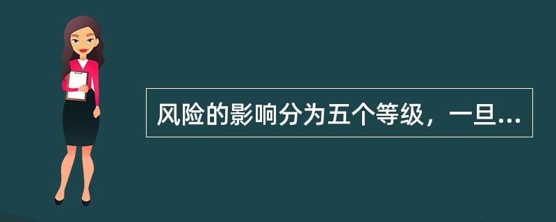 风险的影响分为五个等级，一旦发生，将导致整个项目失败的是()。