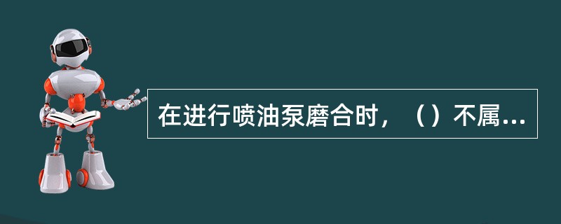 在进行喷油泵磨合时，（）不属于检查项日。