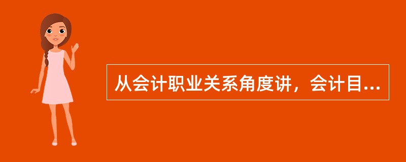 从会计职业关系角度讲，会计目标就是为会计职业关系中各个服务对象提供有用的会计信息