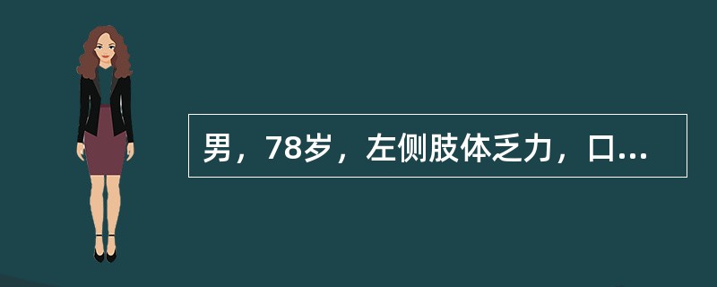 男，78岁，左侧肢体乏力，口齿不清，结合CT检查选择最可能的诊断()