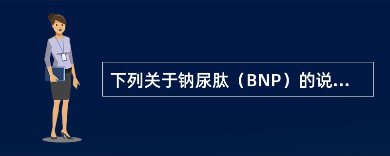 下列关于钠尿肽（BNP）的说法哪项不正确（）.