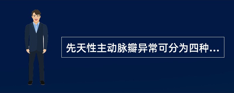 先天性主动脉瓣异常可分为四种畸形，下列哪项是错误的（）