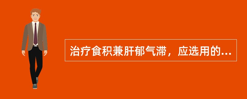 治疗食积兼肝郁气滞，应选用的药物是（）。