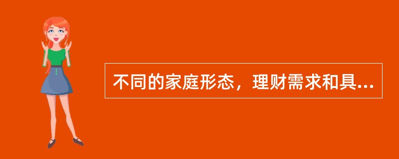 不同的家庭形态，理财需求和具体理财规划内容也不尽相同。对于青年家庭、中年家庭和老