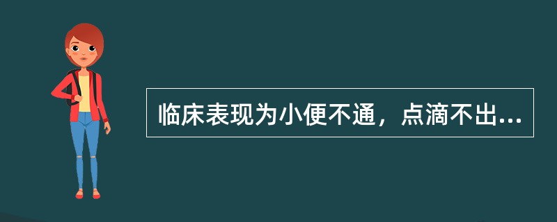 临床表现为小便不通，点滴不出的是（）。