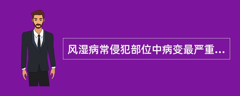 风湿病常侵犯部位中病变最严重的是（）。