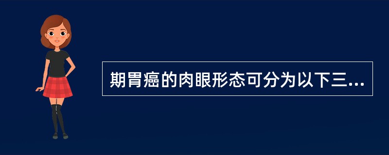 期胃癌的肉眼形态可分为以下三种类型，即___、___、___。