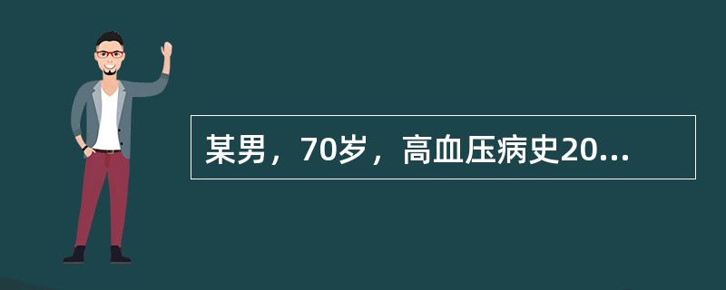 某男，70岁，高血压病史20年。近日因睡眠不好，出现头部胀痛，眩晕耳鸣，腰膝酸软