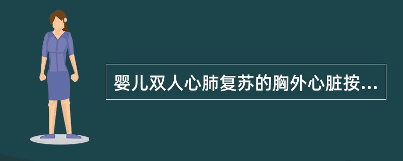 婴儿双人心肺复苏的胸外心脏按压（15次）和人工呼吸（2次）的比例，按压深度大约4