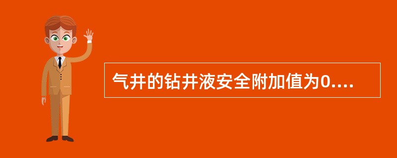 气井的钻井液安全附加值为0.07g/cm3～0.15g/cm3或控制井底压差（）