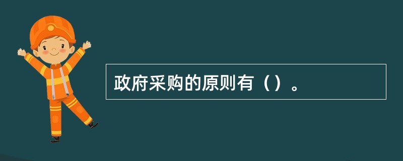 政府采购的原则有（）。