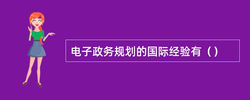 电子政务规划的国际经验有（）