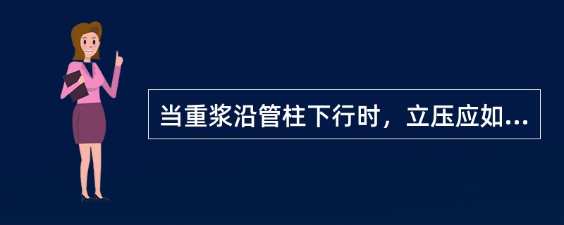 当重浆沿管柱下行时，立压应如何变化？（）