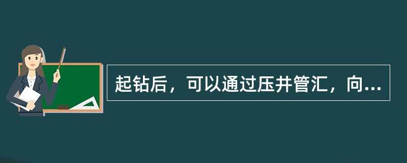 起钻后，可以通过压井管汇，向井内灌入钻井液。（）