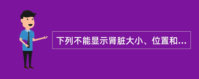 下列不能显示肾脏大小、位置和形态的检查是（）