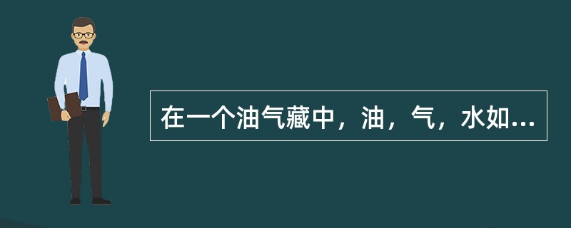 在一个油气藏中，油，气，水如何分布？用哪些参数或术语来描述这种分布特征？