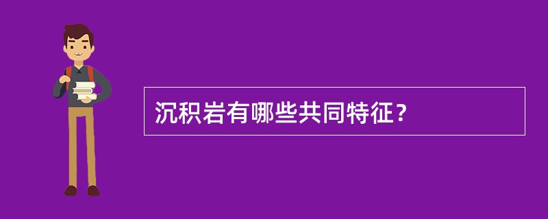 沉积岩有哪些共同特征？