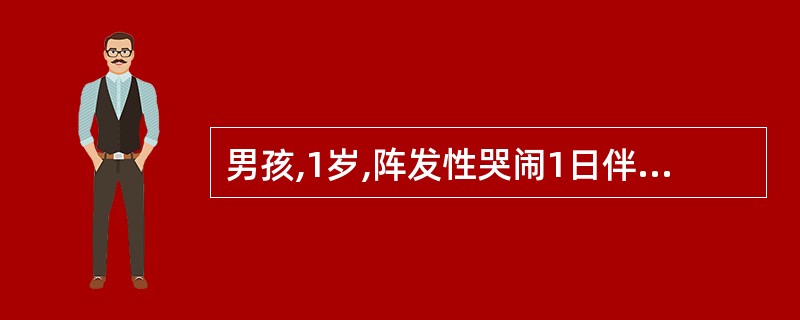 男孩,1岁,阵发性哭闹1日伴呕吐,排粘液血便,脐右下方扪及腊肠样肿块。首先考虑是