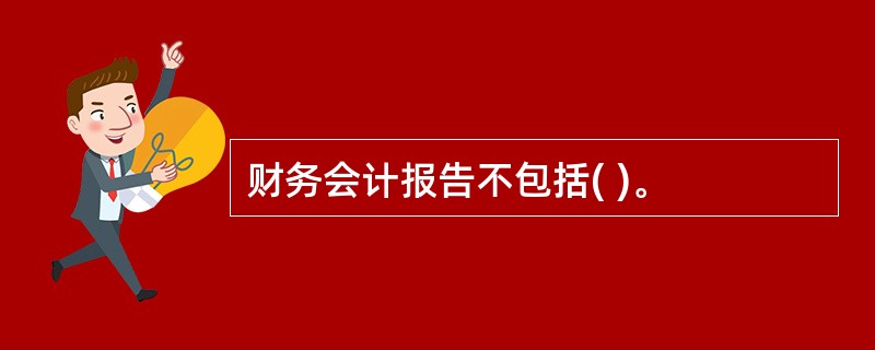 财务会计报告不包括( )。