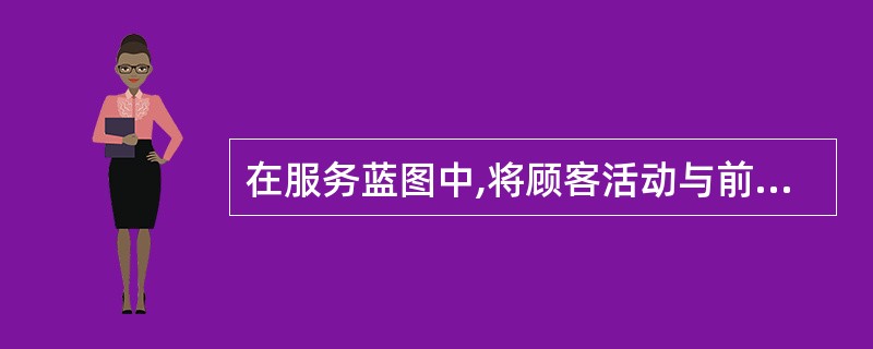 在服务蓝图中,将顾客活动与前台活动分开的分界线是( )。