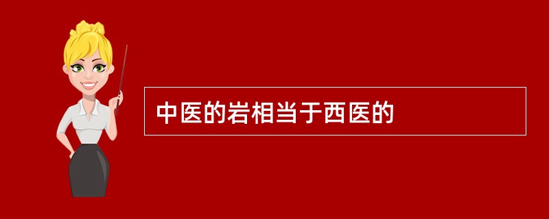 中医的岩相当于西医的