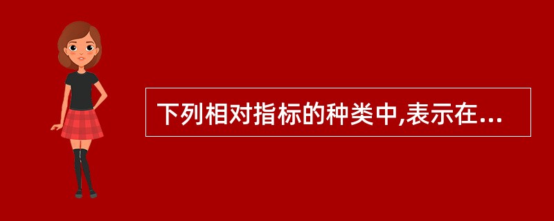下列相对指标的种类中,表示在同一时间不同对象之间的对比关系的是()。
