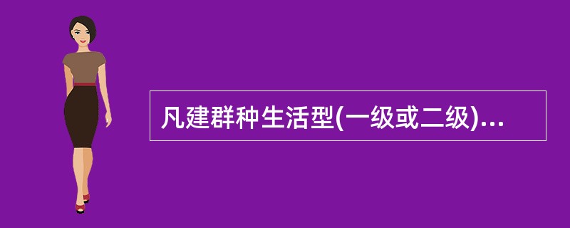 凡建群种生活型(一级或二级)相同或相似,同时对水热条件的生态关系一致的植物群落联