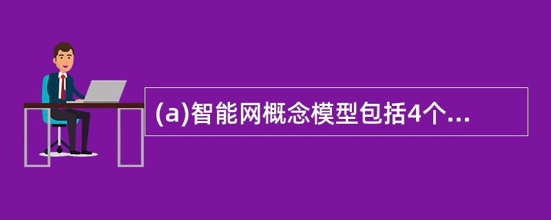 (a)智能网概念模型包括4个平面,从上向下分别是:(1)、(2)、(3)和(4)