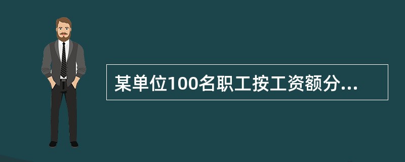 某单位100名职工按工资额分为3000元以下、3000~4000元、4000~6