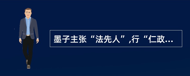 墨子主张“法先人”,行“仁政”、“王道”,提出“民贵君轻”。( )