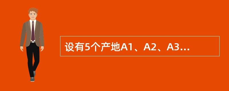 设有5个产地A1、A2、A3、A4、A5和4个销地B1、B2、B3、B4的运输问