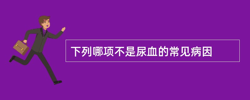 下列哪项不是尿血的常见病因