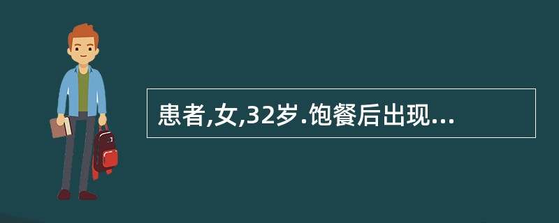 患者,女,32岁.饱餐后出现上腹部剧痛伴恶心呕吐,呕后腹痛反而加重,服解痉剂无效