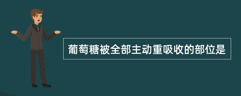 葡萄糖被全部主动重吸收的部位是