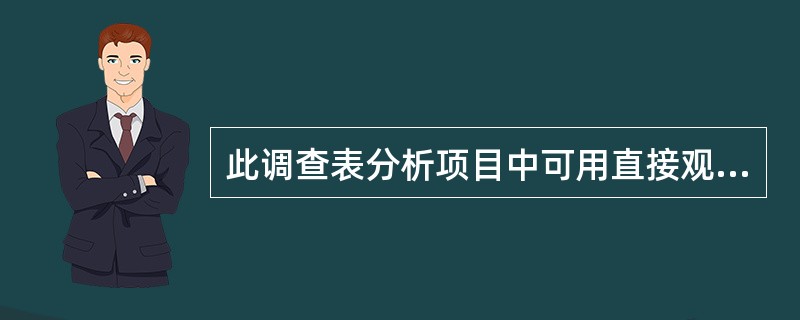 此调查表分析项目中可用直接观察法获得的是