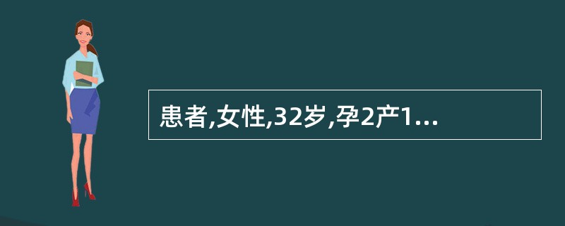患者,女性,32岁,孕2产1,平时月经周期28~30天,自诉经量多并伴有明显痛经