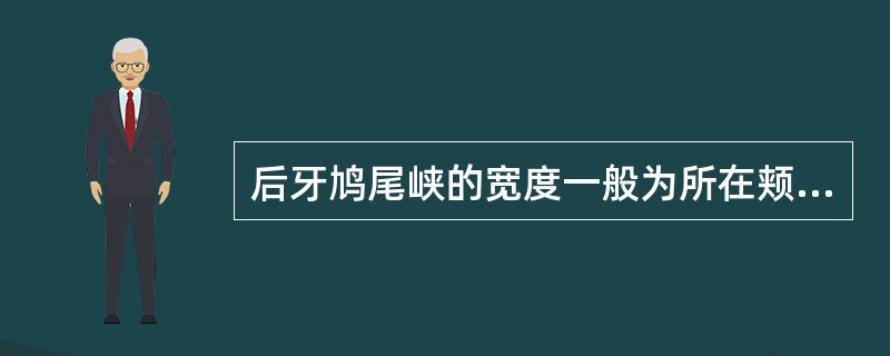 后牙鸠尾峡的宽度一般为所在颊舌牙尖间距的( )