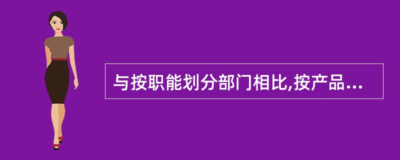 与按职能划分部门相比,按产品划分部门会使( )。