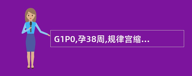 G1P0,孕38周,规律宫缩5小时入院,产科检查:宫口扩张3cm,胎心率140次