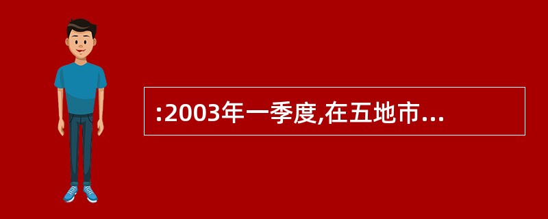 :2003年一季度,在五地市中总投资居于第三位的是: ( )