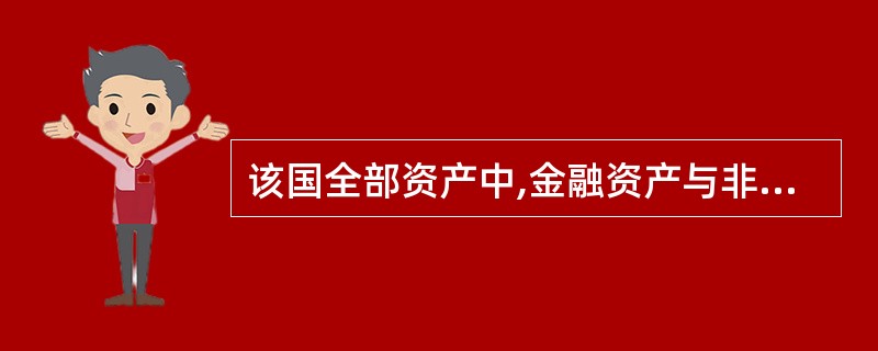 该国全部资产中,金融资产与非金融资产各自所占的比例分别为()。